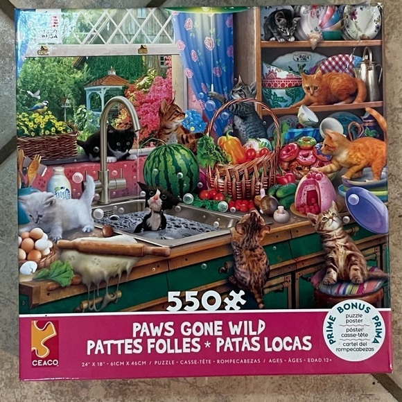 3  550 PIECE CAT PUZZLES BY CEACO - Picture 3 of 4